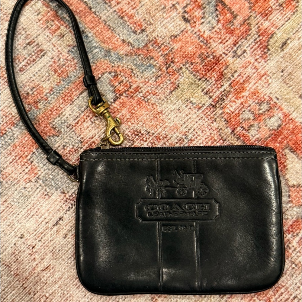 Coach Leatherware Vintage Black Leather Wristlet